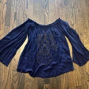 Lilly Pulitzer navy off the shoulder top medium